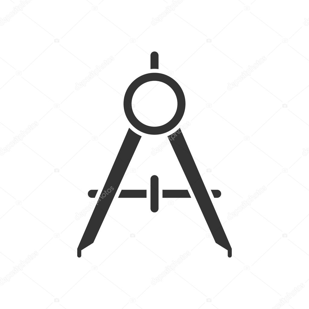 Compass tool black icon on white