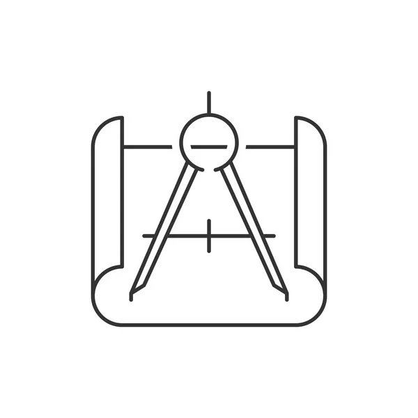 Blueprint kompasu ikonou — Stockový vektor