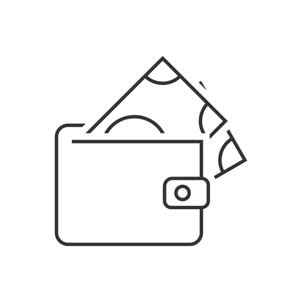 Plånbok med sedel ikon — Stock vektor