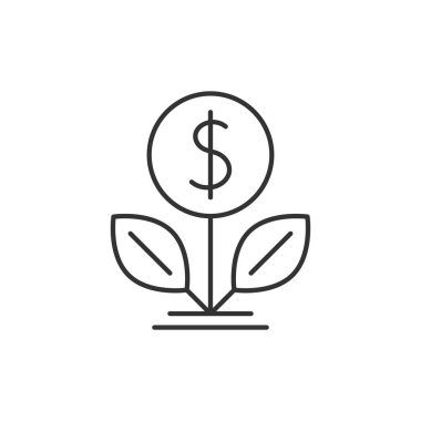 Doları ağaç anahat simgesini