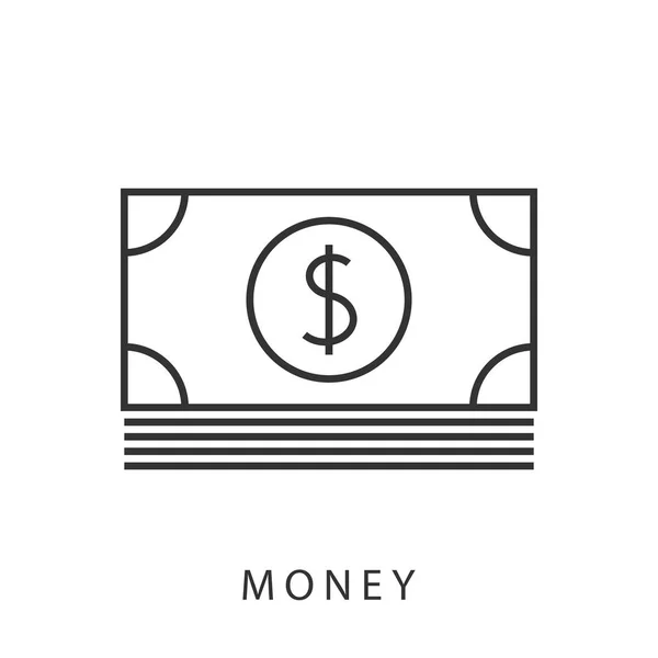 Ícone de notas de dólar — Vetor de Stock