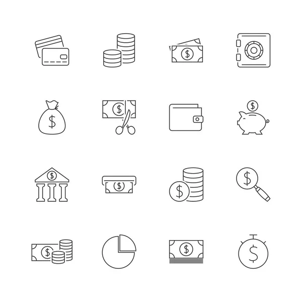 Finance outline icon set — Stock Vector