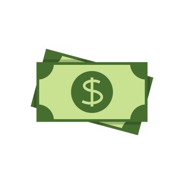 Doları banknot düz simgesi
