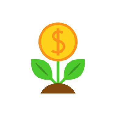 Doları ağaç düz simgesi