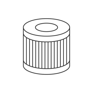 Beyaz arkaplanda araba yağı filtresi doğrusal simgesi