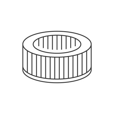 Car air filter linear icon on white background