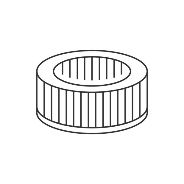 Icono lineal del filtro de aire del coche sobre fondo blanco — Archivo Imágenes Vectoriales