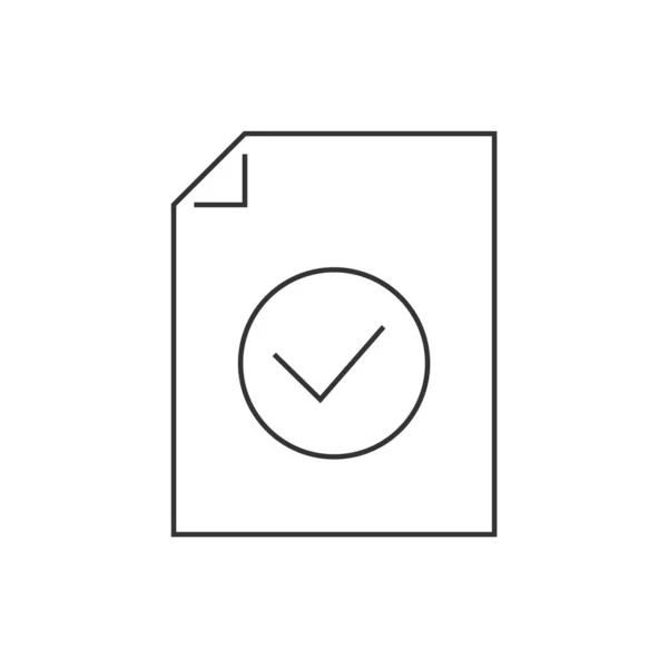Documento approvato icona linea su sfondo bianco — Vettoriale Stock