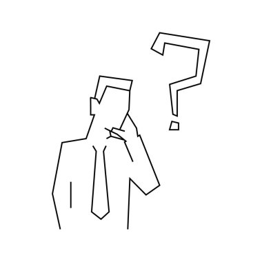 Beyaz arka planda iş adamı çizimi düşünüyorum.