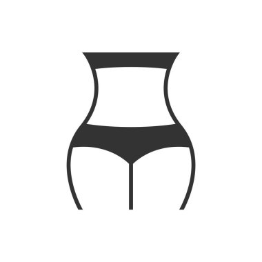 Beyaz arkaplanda kadın figürü siyah simge