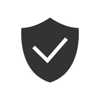 Beyaz arkaplanda işaretli siyah simge ile kalkan