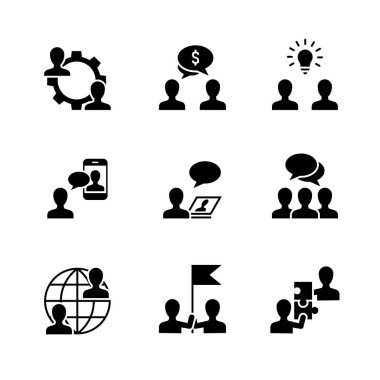 Beyaz arkaplanda iş birliği simgeleri