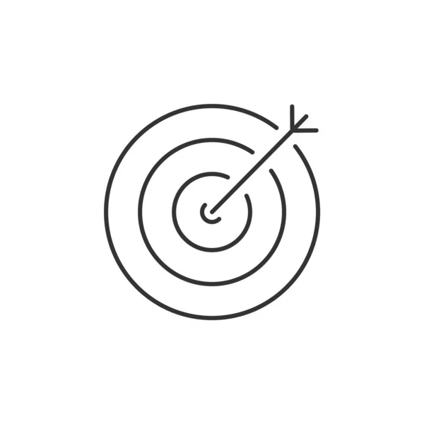 Target with an arrow inside linear icon — Stock Vector