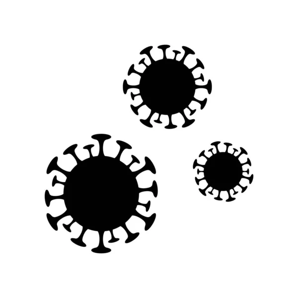 Молекулы коронавируса черная икона на белом фоне — стоковый вектор