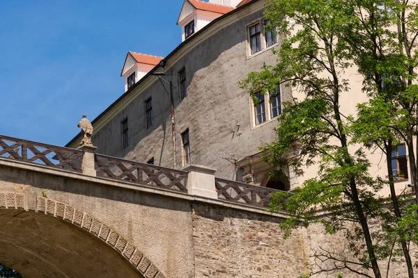 Castelo Veveri Está Localizado República Checa Ponte Que Conduz Portão — Fotografia de Stock