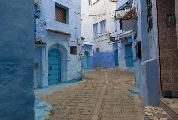 Schöne Aussicht Auf Die Blaue Stadt Der Medina Traditionelle Marokkanische — Stockfoto