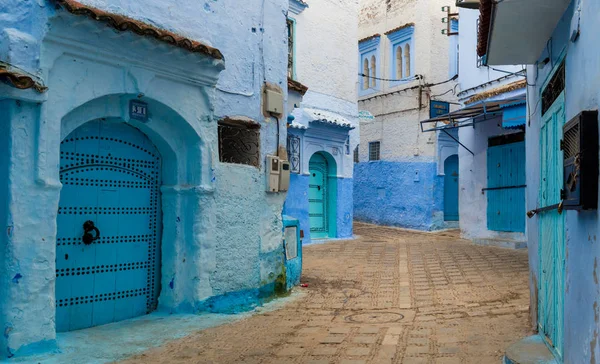 Schöne Aussicht Auf Die Blaue Stadt Der Medina Traditionelle Marokkanische — Stockfoto