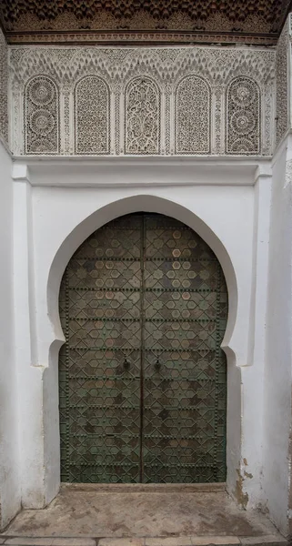 Traditional Moroccan Style Design Ancient Wooden Entry Door Old Medina — Stock Photo, Image