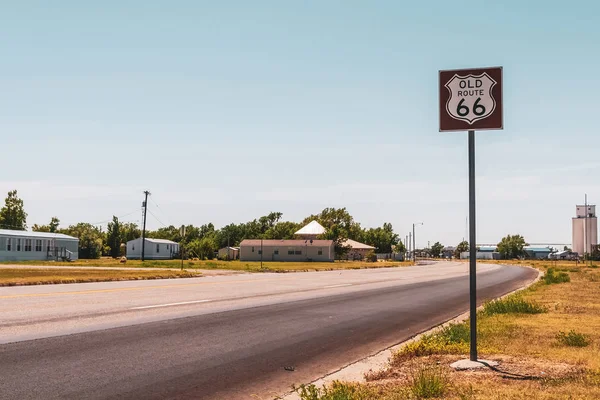 Historic Old Route Signpost Road Beautiful Day Summer Vega Texas — Stock Photo, Image