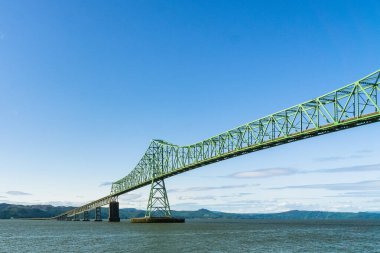 Kolombiya Nehri üzerindeki Astoria Megler Köprüsü Astoria Waterfont, Oregon Sahili, ABD 101..