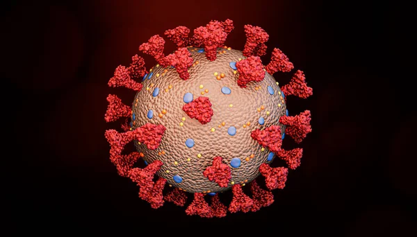 Rendimiento Científico Preciso Una Célula Coronavirus Como Covidio Una Estructura — Foto de Stock