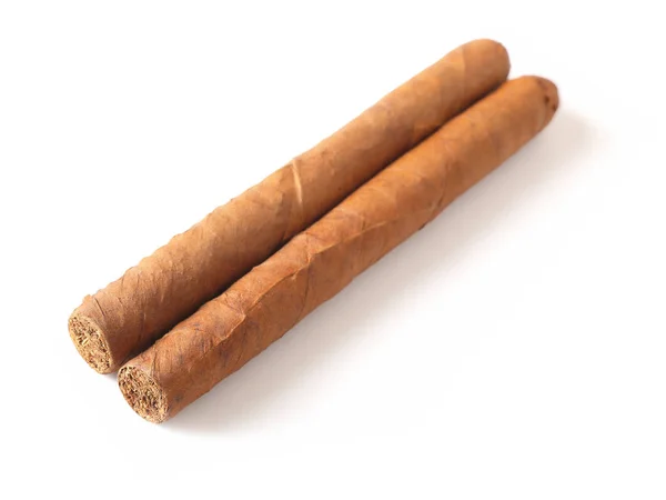 Zwei Zigarren auf weiß — Stockfoto