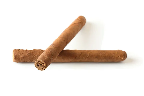 Couple cigars on white — Stock Photo, Image