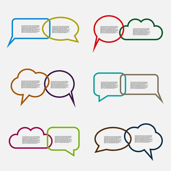 Colorful Speech Bubbles with Text — Stock Vector
