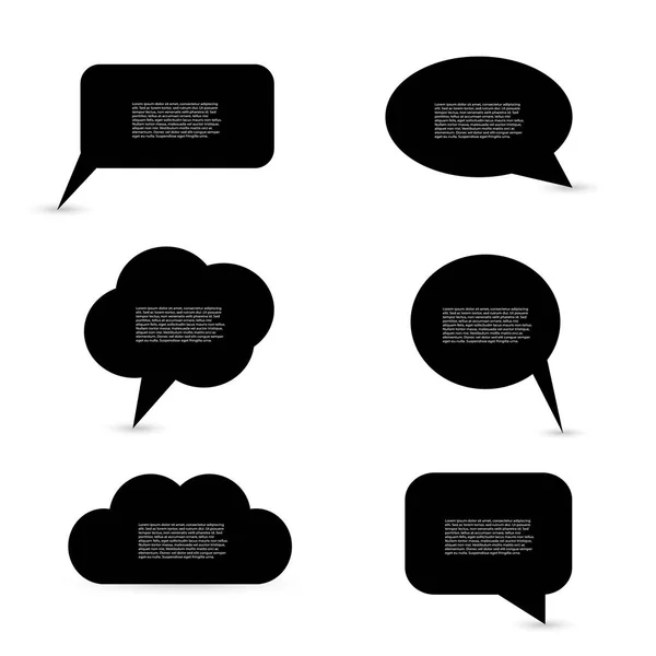 Black Speech Bubbles with Text — Stock Vector
