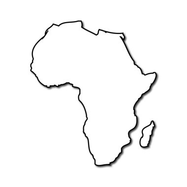 Afrika harita gölge ile