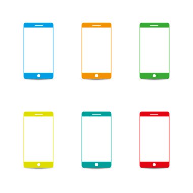 Renkli elektronik cihazlar veya akıllı telefonlar