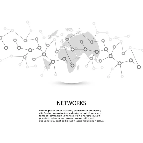 Redes com Globo da Terra — Vetor de Stock