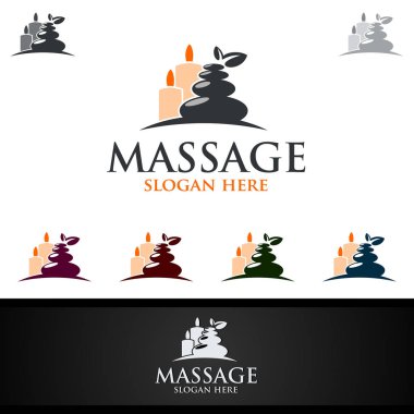 Masaj, sırt ağrısı ve osteopati logosu tasarımı.
