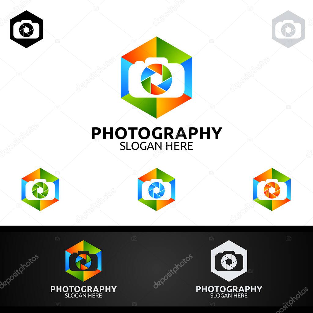 Abstract Camera Photography Logo Icon Vector Design Template