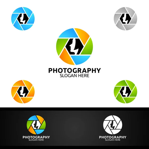 Мода Камера Фотография Логотип иконка векторный дизайн шаблон — стоковый вектор