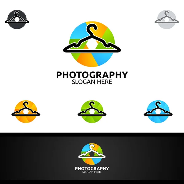 ファッションカメラの写真のロゴアイコンベクトルデザインテンプレート — ストックベクタ