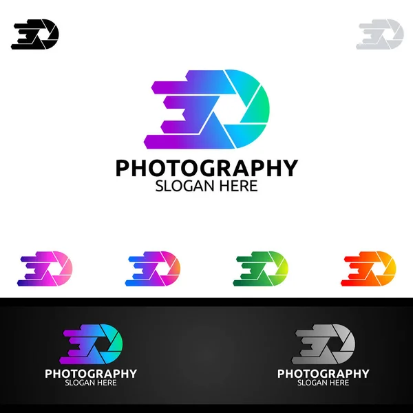 Speed Camera Photography Logo — 스톡 벡터