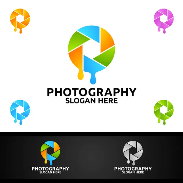 Watercamera Fotografie Logo — Stockvector