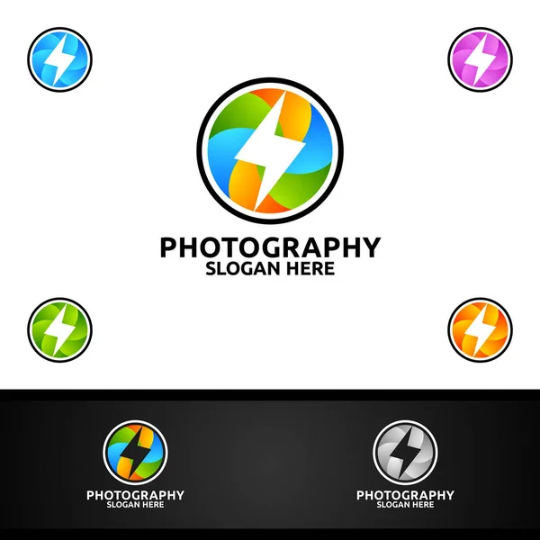 Snelheidscamera Fotografie Logo — Stockvector