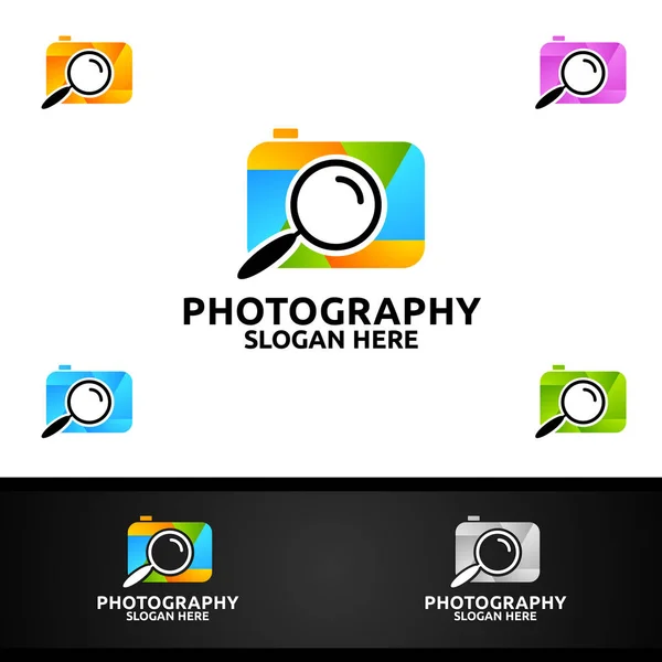 Szukaj Camera Photography Logo — Wektor stockowy