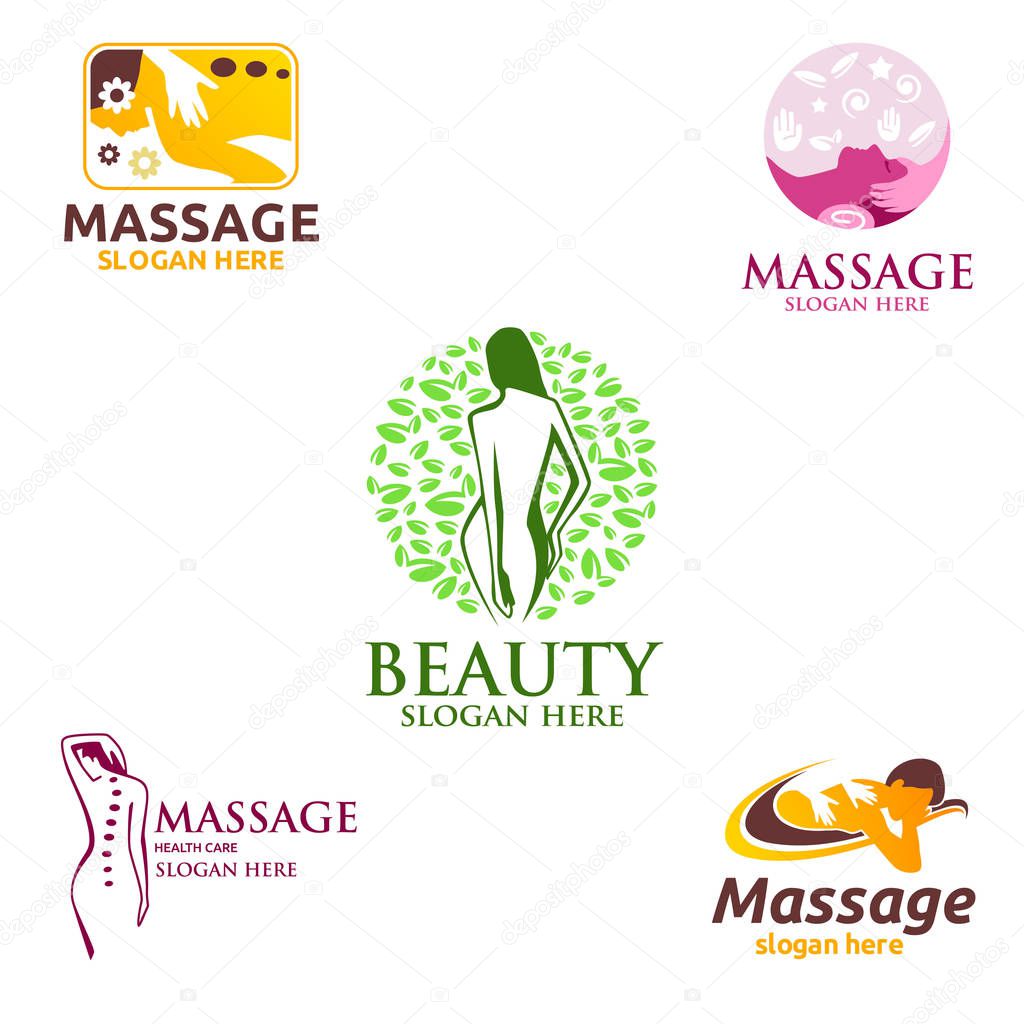 Chiropractic, massage, back pain and osteopathy Logo Design