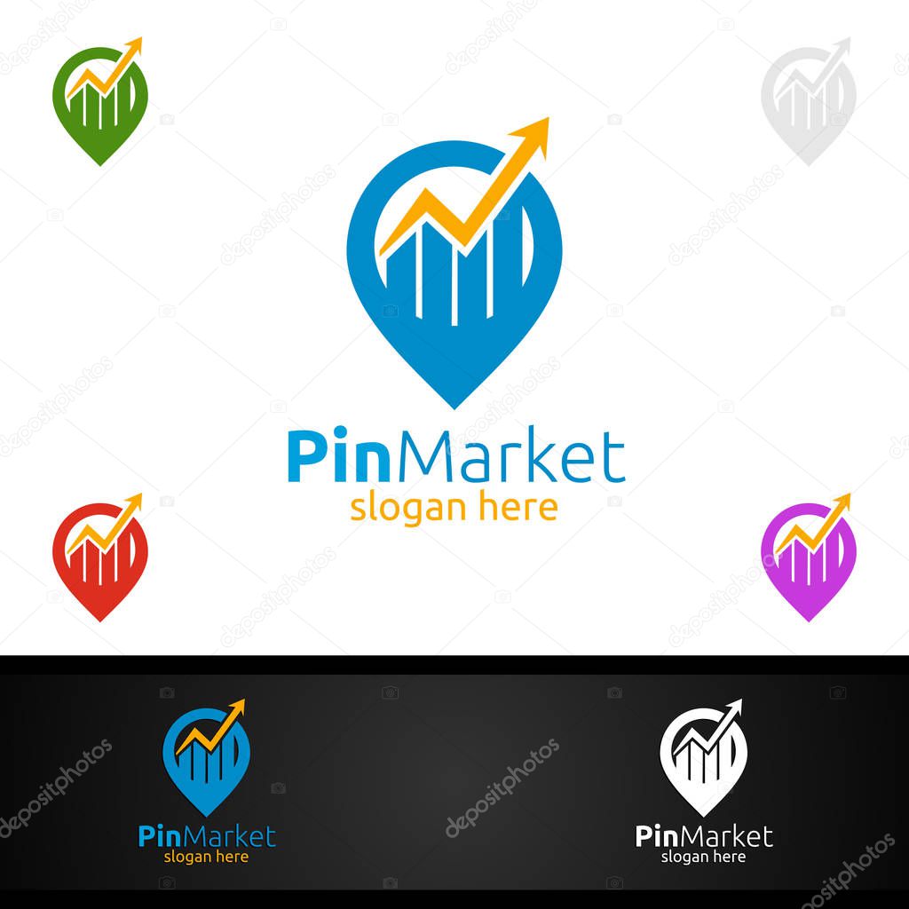 Pin Marketing Financial Advisor Logo Design Template Icon