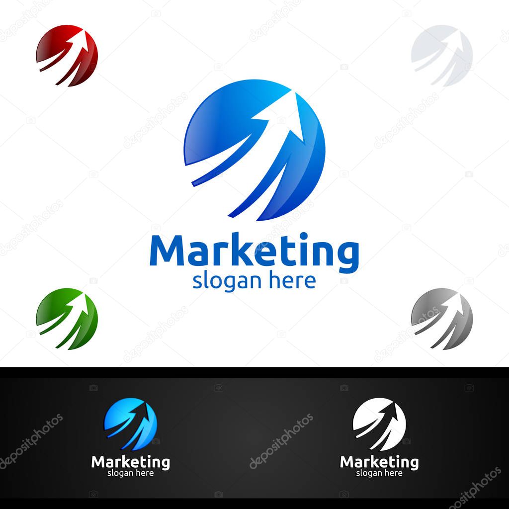 Marketing Financial Advisors Vector Logo Design Template Icon