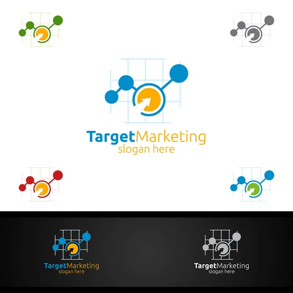 Doelgroep Marketing Financieel Adviseur Logo Design — Stockvector