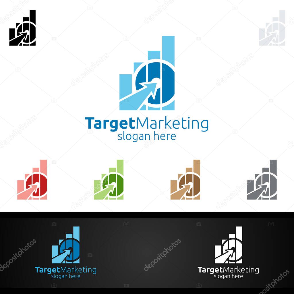Target Marketing Financial Advisor Logo Design Template Icon