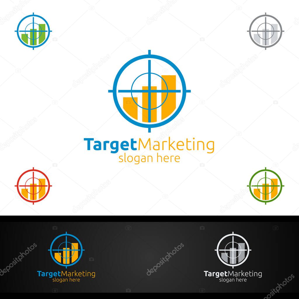 Target Marketing Financial Advisor Logo Design Template Icon