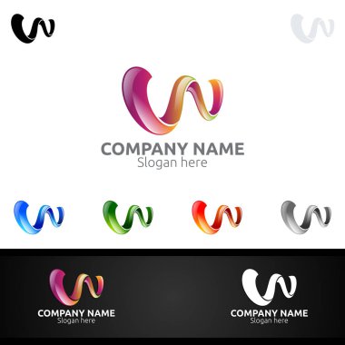 Dijital Vektör Logosu, Pazarlama, Finansal, Danışman veya Yatırım Tasarımı Simgesi için W harfi
