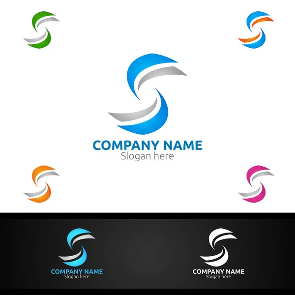 Buchstabe Für Digital Vector Logo Marketing Finanzen Berater Oder Invest — Stockvektor