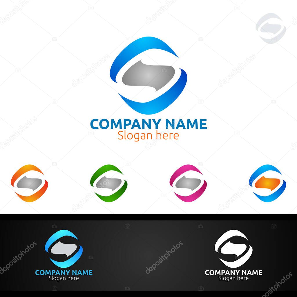 Letter S for Digital Vector Logo, Marketing, Financial, Advisor or Invest Design Icon