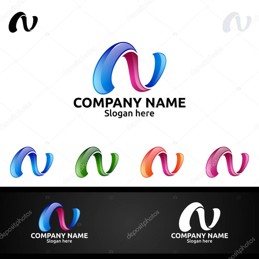 Letter N for Digital Vector Logo, Marketing, Financial, Advisor or Invest Design Icon